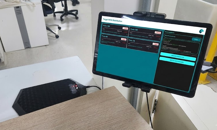 Terminal TARGET para distribuição individual com RFID e crachá