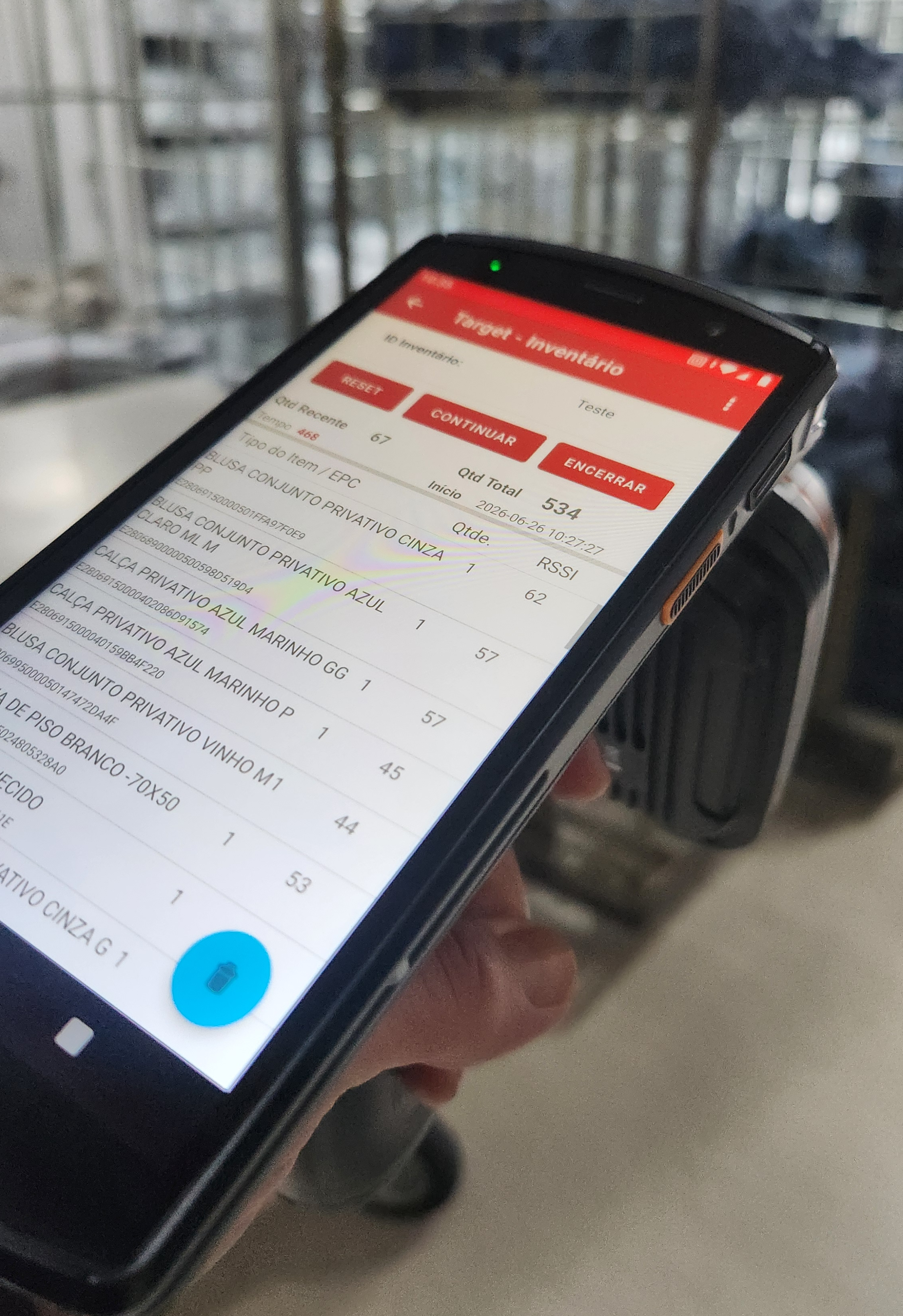 Leitor RFID portátil